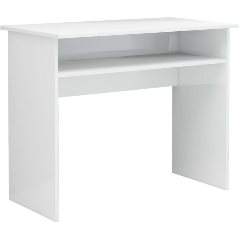 foto del prodotto helloshop26 scrivania tavolo postazione di lavoro mobile per computer studio lucido 90 x 50 x 74 cm in mdf bianco