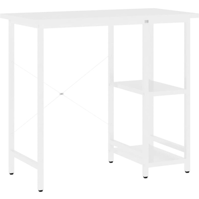 foto del prodotto helloshop26 scrivania tavolo postazione di lavoro mobile per computer studio per computer 80 x 40 x 72 cm mdf e metallo bianco