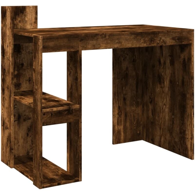 foto del prodotto helloshop26 scrivania tavolo postazione di lavoro mobile per computer studio rovere affumicato 103,5 x 56,5 x 94 cm mdf marrone