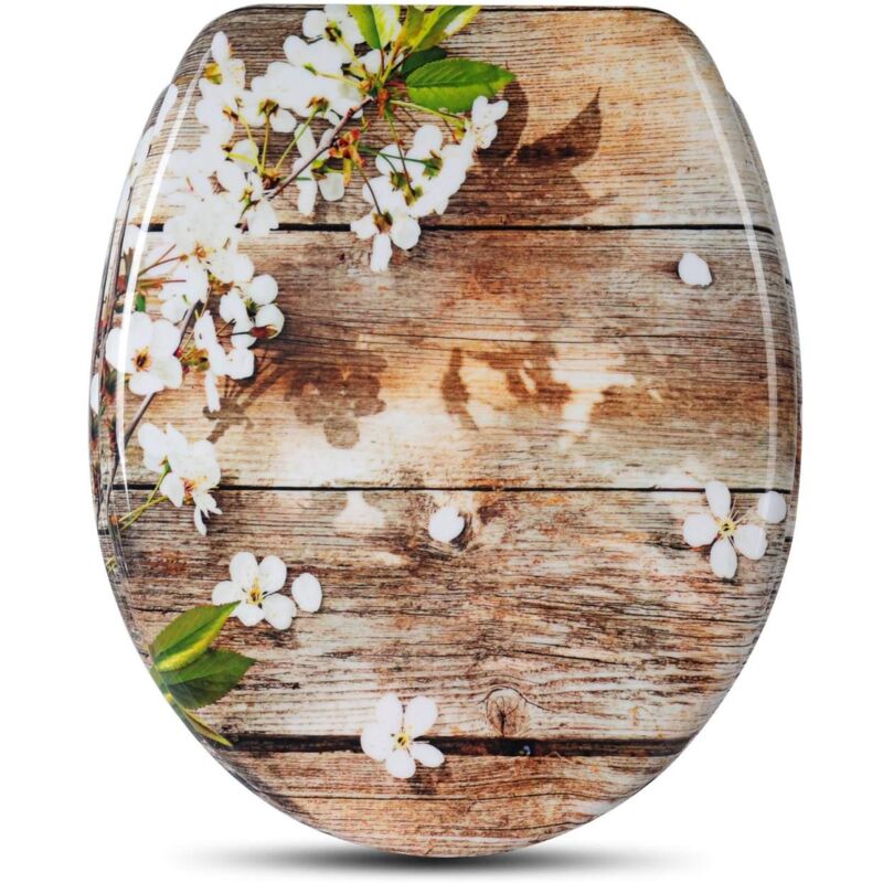 foto del prodotto helloshop26 sedile wc sedile wc resistente con fiore bianco
