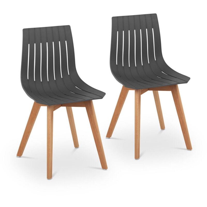 foto del prodotto helloshop26 set 2 sedie portata max 150 kg superficie seduta 50 x 47 cm colore grigio 140000877