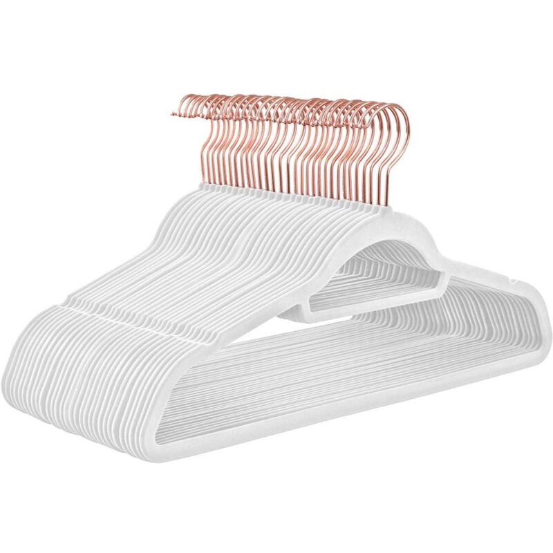 foto del prodotto helloshop26 set 30 grucce in velluto antiscivolo con ganci girevoli rose gold spessore 0,6 cm lunghezza 45 cm per cappotti abiti pantaloni cravatte