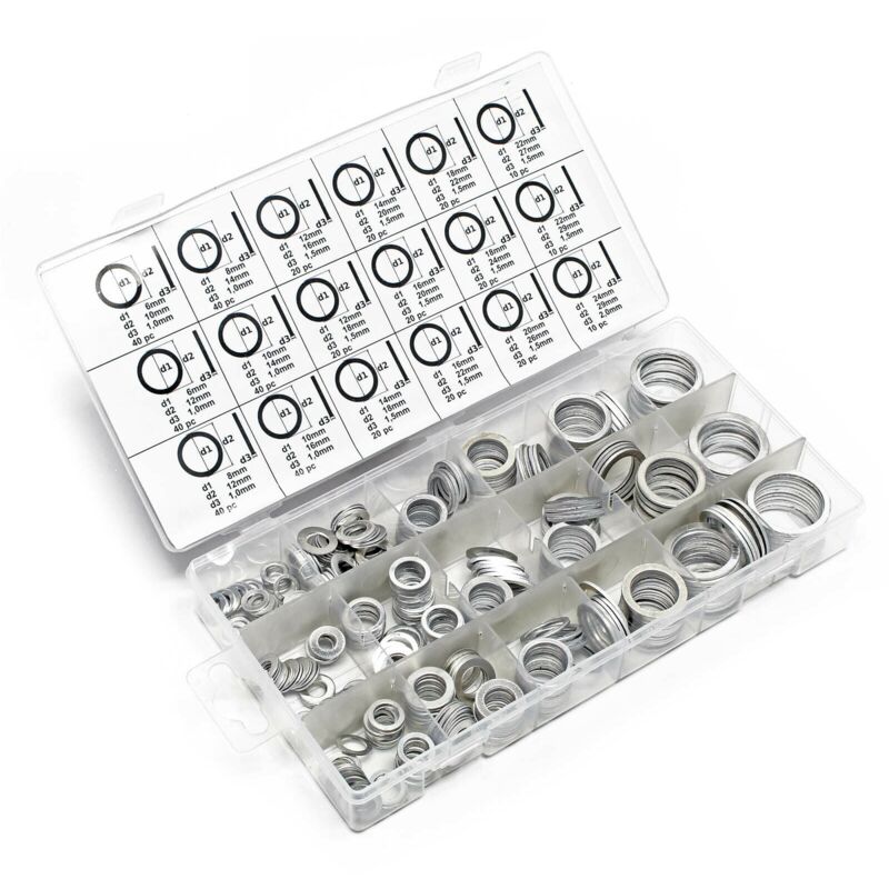 foto del prodotto helloshop26 set anelli di tenuta in alluminio 450 pezzi rondella di tenuta o ring