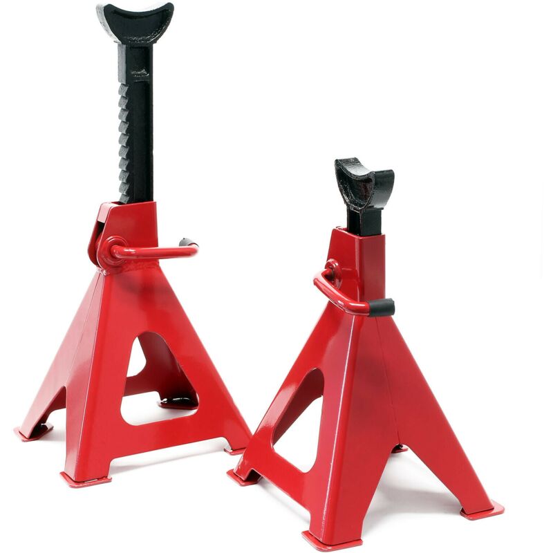 foto del prodotto helloshop26 set di 2 cavalletti di sollevamento da 3 tonnellate ciascuno, martinetto a cremagliera per auto