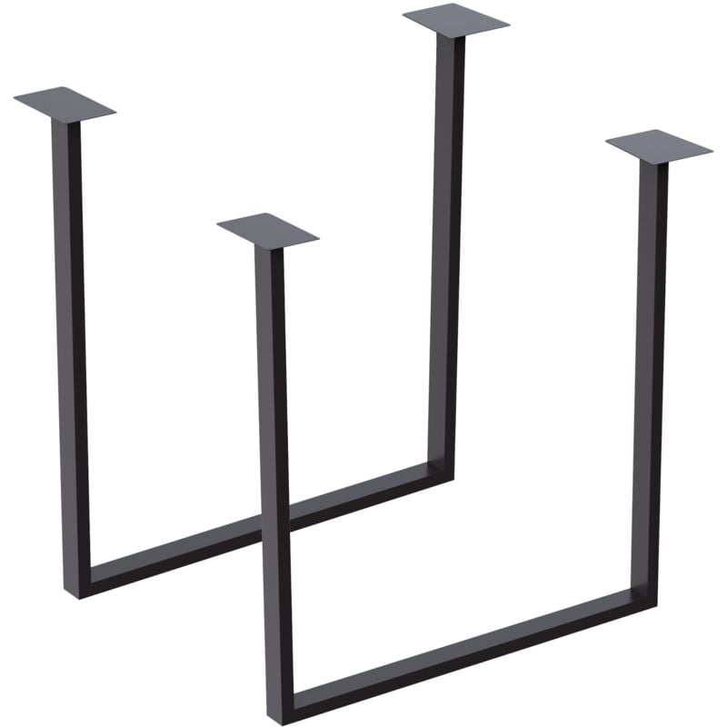 foto del prodotto helloshop26 set di 2 gambe da tavolo rettangolari 70 x 57 cm in acciaio nero
