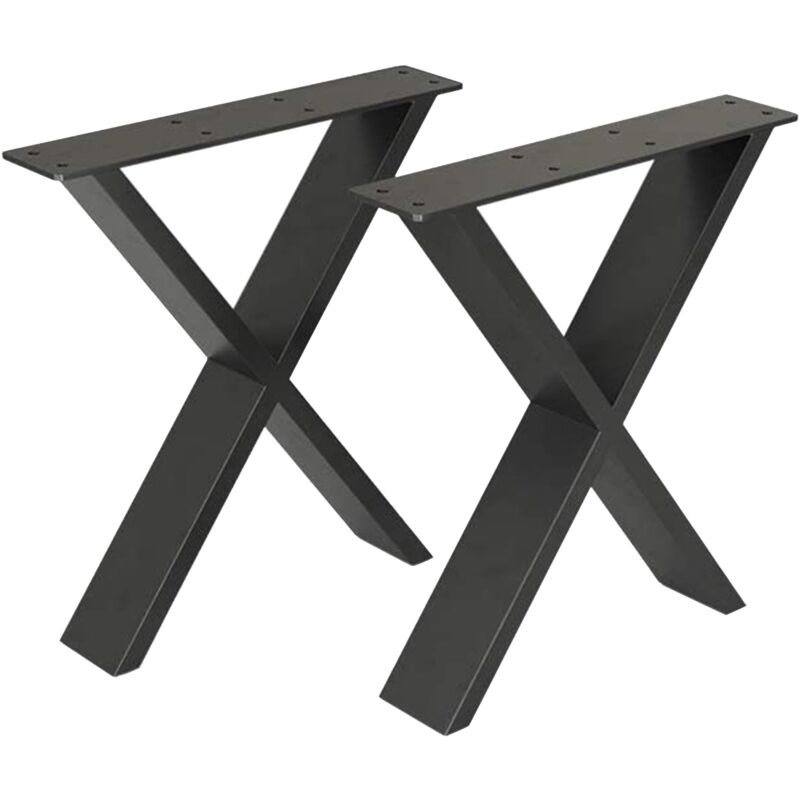 foto del prodotto helloshop26 set di 2 gambe per tavolo a x 42 x 40 x 6 c in acciaio