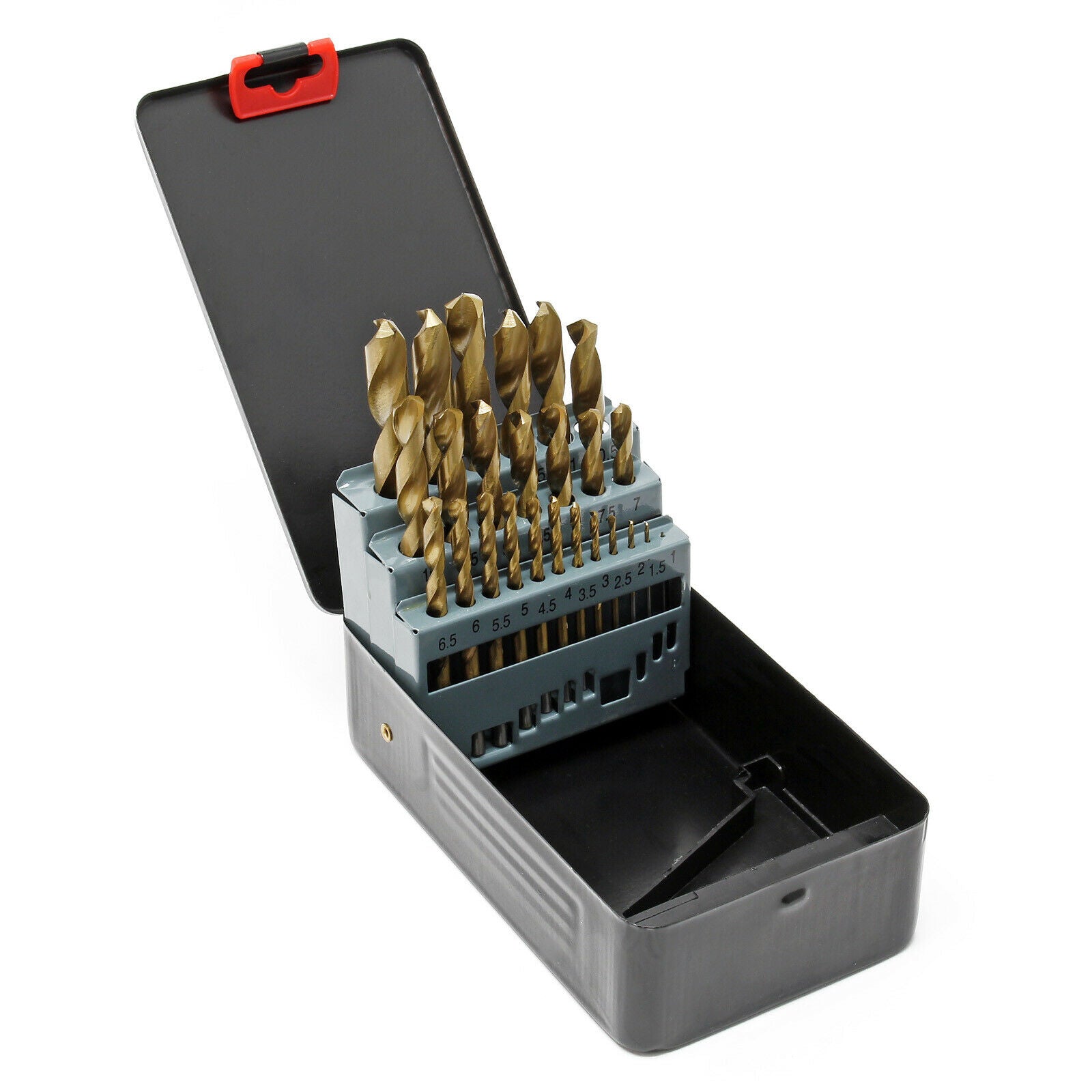 foto del prodotto helloshop26 set di 25 punte elicoidali diametro 1 13 mm set di foratura per metalli 135 punta da officina 160002709