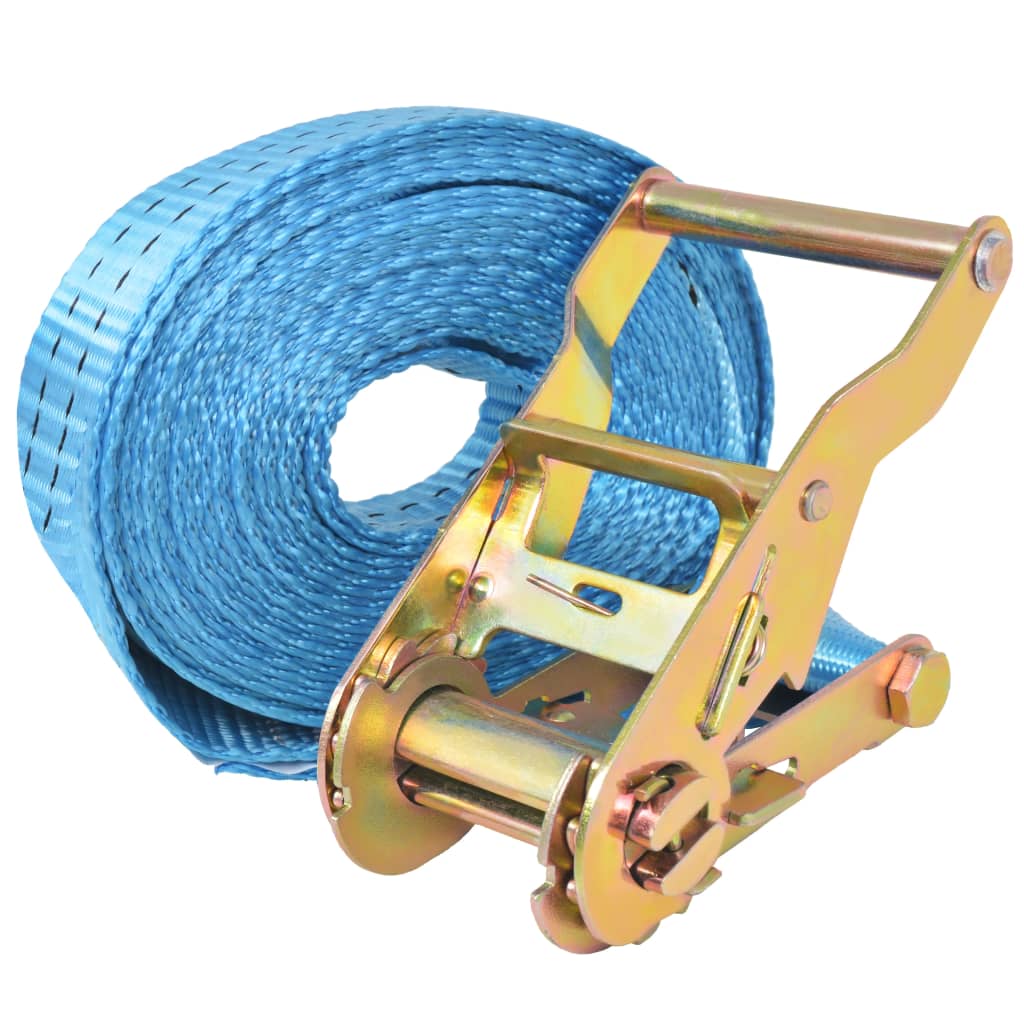 foto del prodotto helloshop26 set di 4 cinghie di ancoraggio 2 tonnellate 6 m x 38 mm blu 020003535
