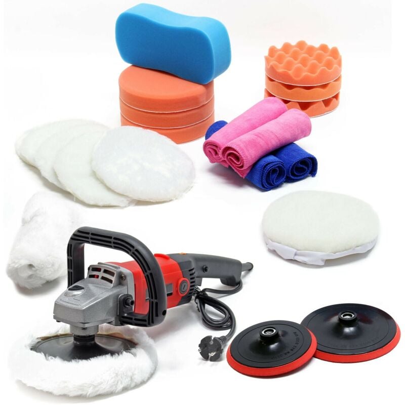 foto del prodotto helloshop26 set smerigliatrice lucidatrice 21 pezzi 1200 watt 3000 giri min max lucidatrice lucidatrice