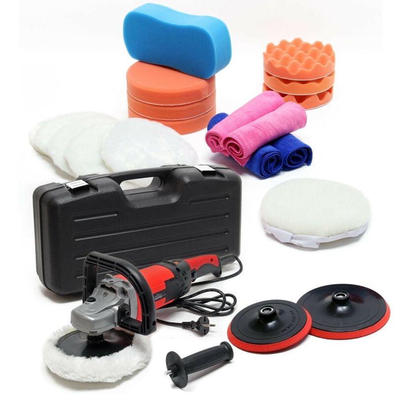 foto del prodotto helloshop26 set smerigliatrice lucidatrice 26 pezzi 1500 watt 3000 giri min max lucidatrice lucidatrice