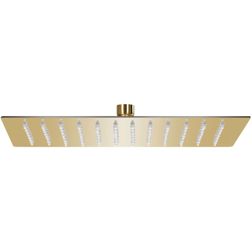 foto del prodotto helloshop26 soffione doccia a pioggia in acciaio inox 30x20 cm rettangolare oro
