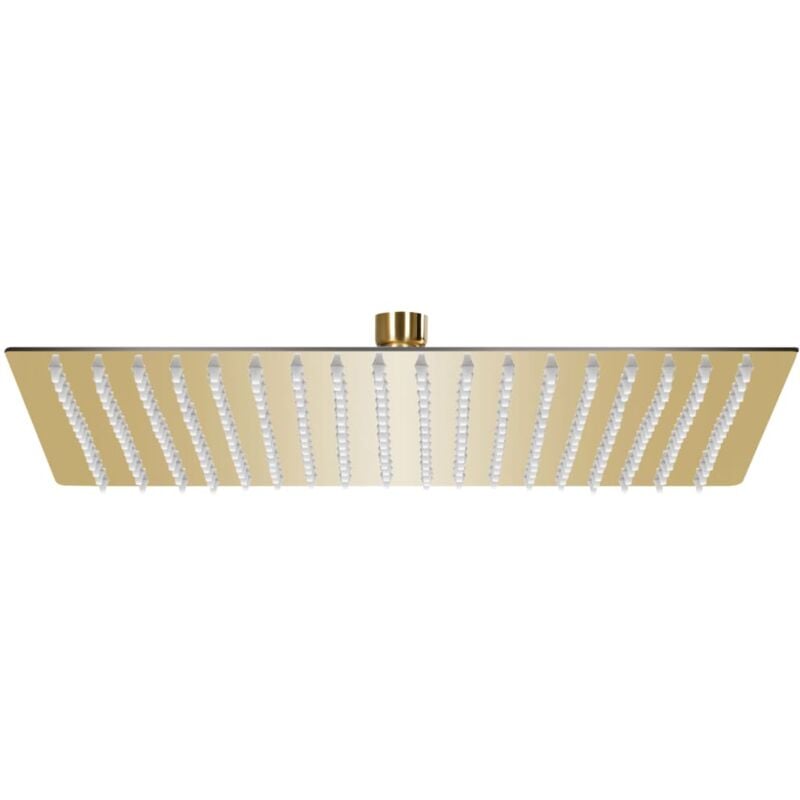 foto del prodotto helloshop26 soffione doccia a pioggia, soffione doccia, soffione doccia, accessorio da bagno, in acciaio inox, quadrato 50 x 50 cm, colore oro