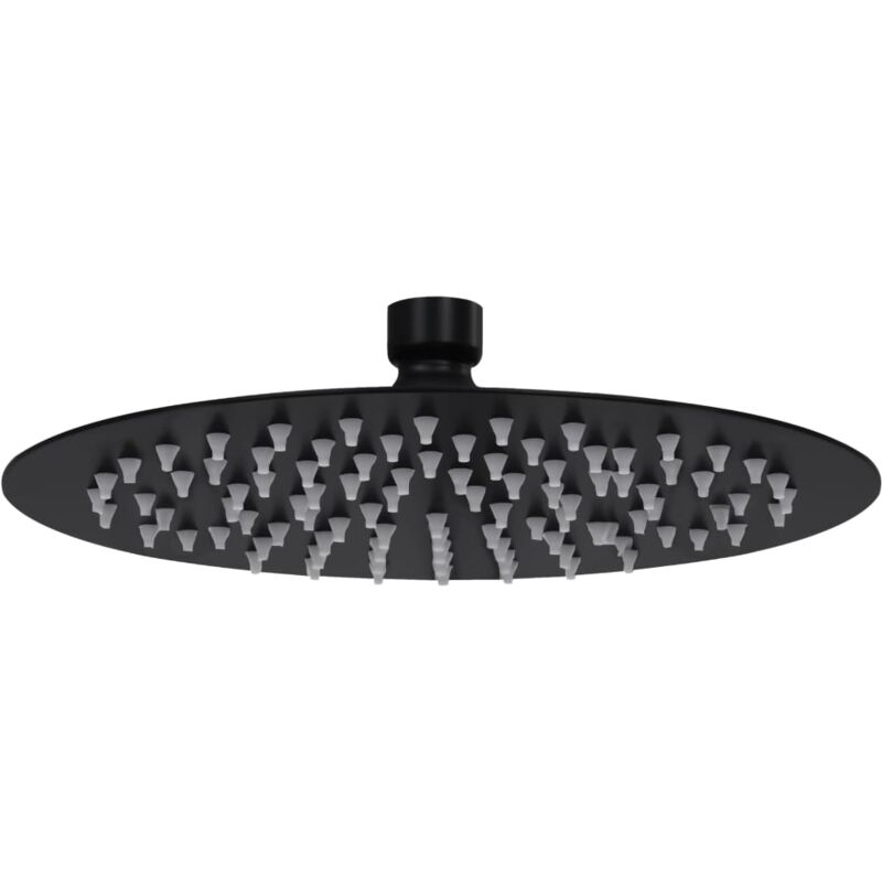 foto del prodotto helloshop26 soffione doccia a pioggia, soffione doccia, soffione doccia, accessorio per il bagno, acciaio inossidabile, rotondo, 20 cm, nero