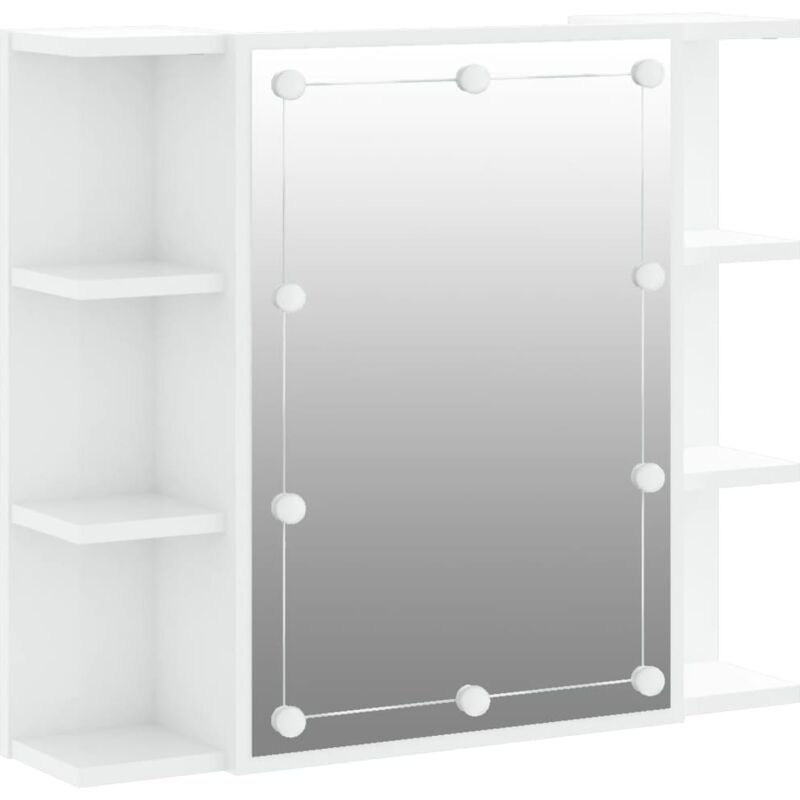 foto del prodotto helloshop26 specchio contenitore con led 70 x 16,5 x 60 cm bianco lucido