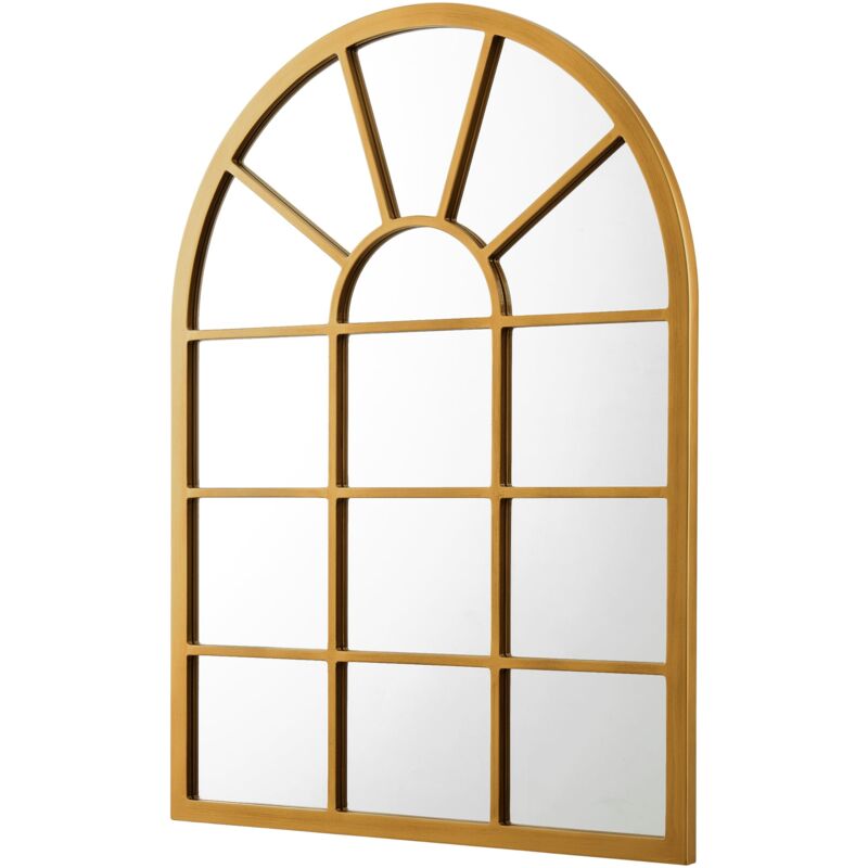 foto del prodotto helloshop26 specchio da parete con finestra rotonda 80 x 60 cm oro 030007959