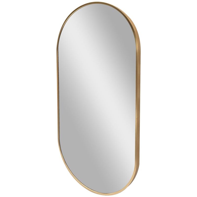 foto del prodotto helloshop26 specchio da parete ellittico 40 x 80 cm oro 030007898