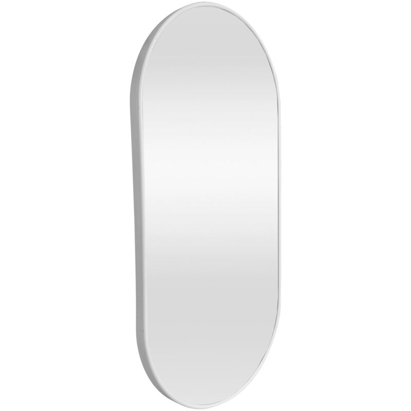 foto del prodotto helloshop26 specchio da parete ovale 40 x 80 cm bianco opaco