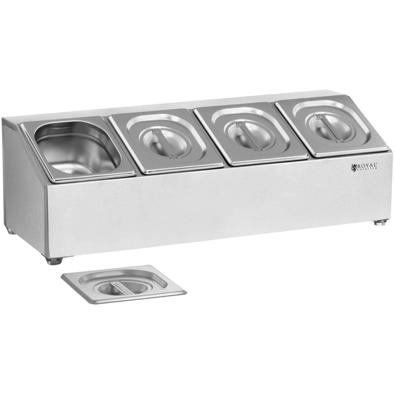 foto del prodotto helloshop26 supporto contenitori gn 4 contenitori gn 1 6 coperchi inclusi