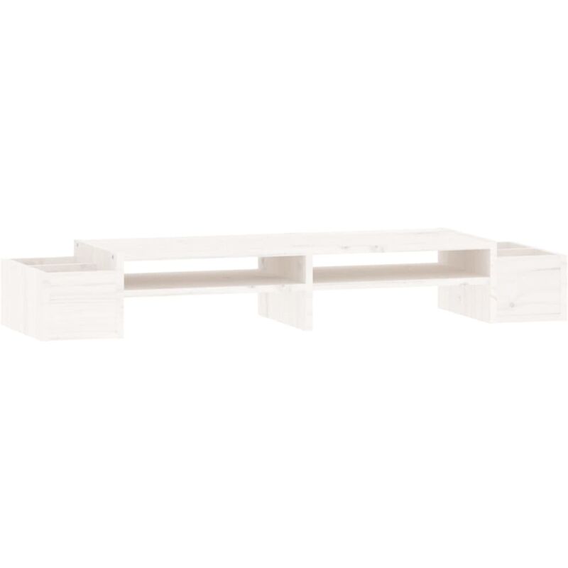 foto del prodotto helloshop26 supporto per monitor 100 x 27,5 x 15 cm in legno massello di pino bianco