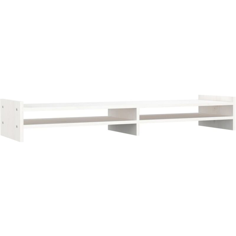 foto del prodotto helloshop26 supporto per monitor 100 x 27 x 15 cm in legno massello di pino bianco