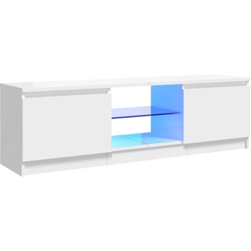 foto del prodotto helloshop26 supporto tv multimediale scaffale tv buffet tv sala da pranzo soggiorno camera da letto con luci led luminose 120 x 30 x 35,5 cm bianco
