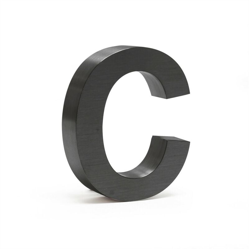 foto del prodotto helloshop26 targa con numero civico b arial antracite 3d 15 cm in acciaio pregiato resistente agli agenti atmosferici