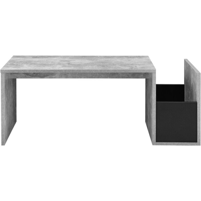 foto del prodotto helloshop26 tavolino da soggiorno con vano contenitore 90 cm grigio nero 030006168