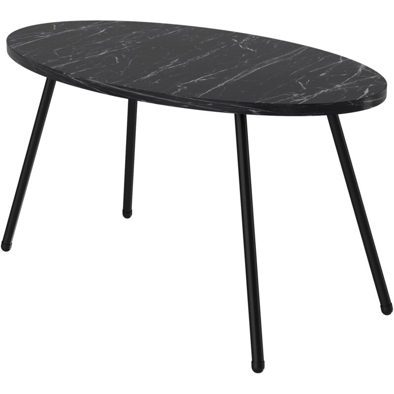 foto del prodotto helloshop26 tavolino ovale 43 x 90 x 50 cm marmo nero 030008505