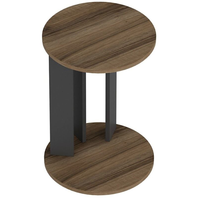 foto del prodotto helloshop26 tavolino rotondo effetto noce antracite 030008604