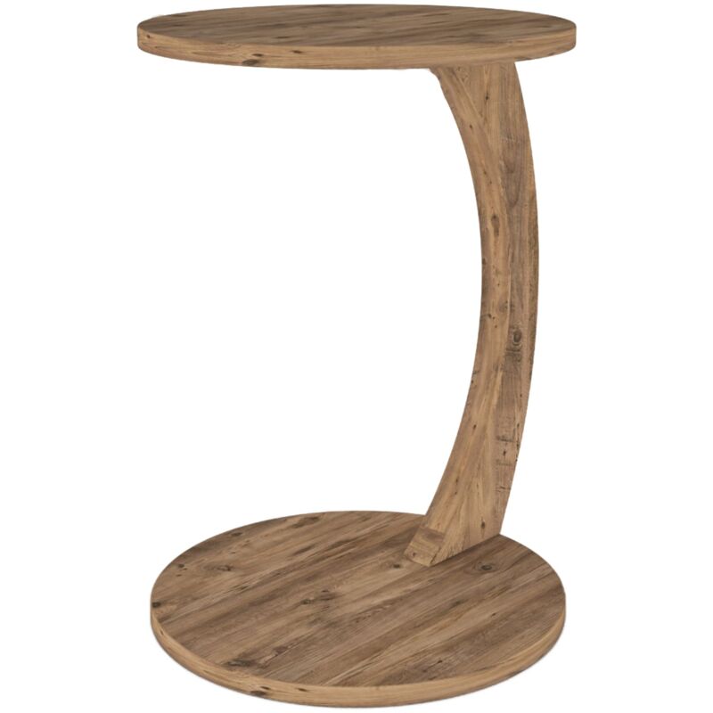 foto del prodotto helloshop26 tavolino rotondo su ruote 56 x 38 cm effetto legno 030008665