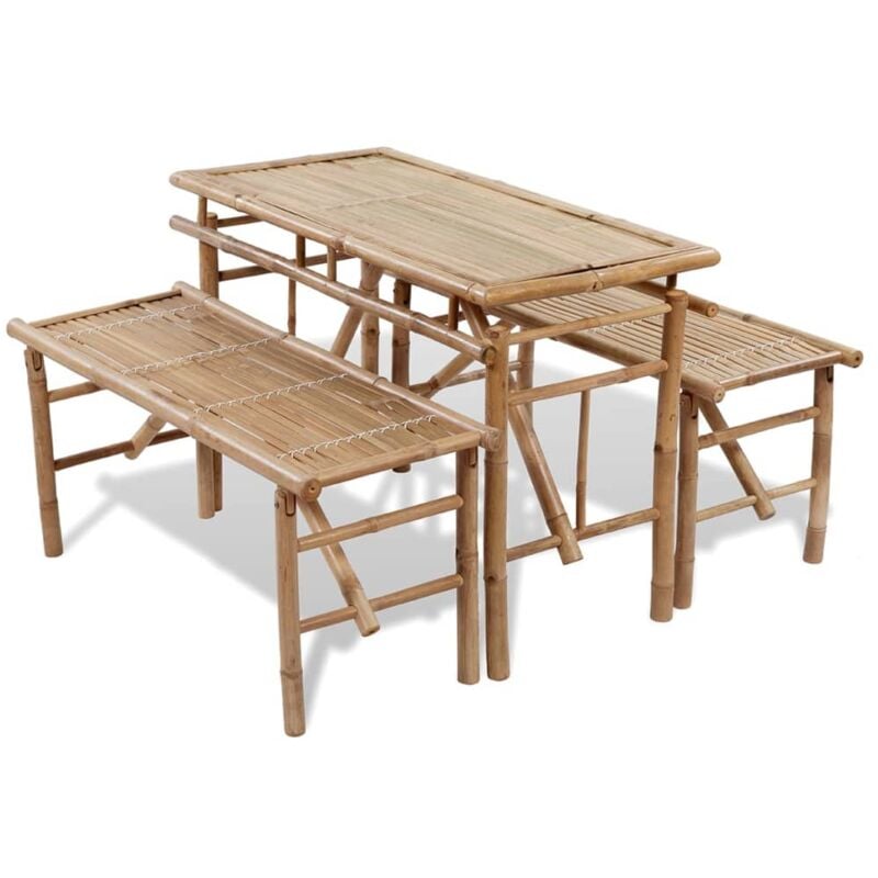 foto del prodotto helloshop26 tavolo con 2 panche 100 cm bamb 020018684