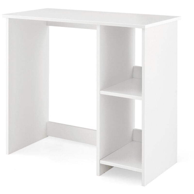 foto del prodotto helloshop26 tavolo da lavoro per computer per piccoli spazi con 2 scomparti scrivania per computer 40 x 80 x 74 cm bianco