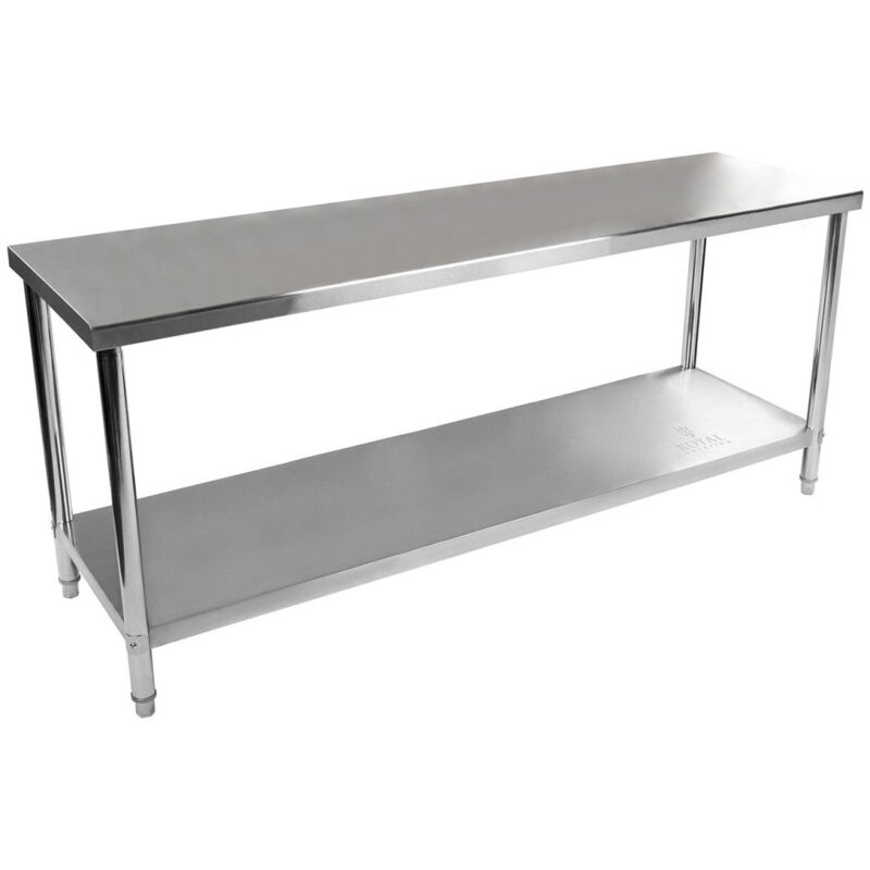 foto del prodotto helloshop26 tavolo da lavoro professionale da cucina in acciaio inox 200 x 60 cm