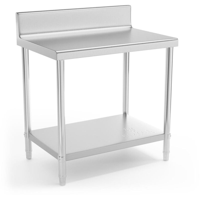 foto del prodotto helloshop26 tavolo da lavoro professionale da cucina in acciaio inox 90 x 60 cm con bordo, portata 210 kg 140003665