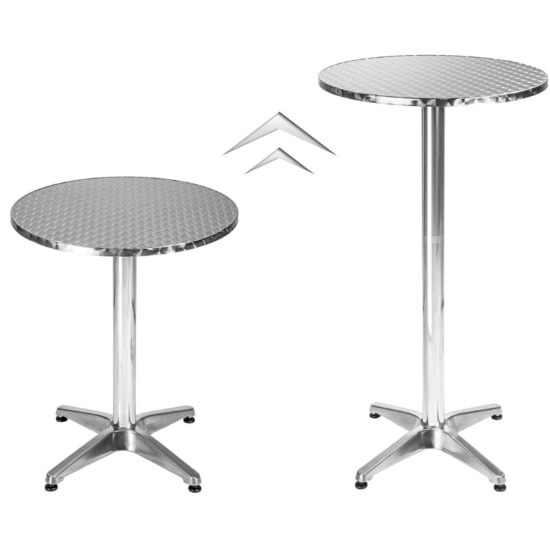 foto del prodotto helloshop26 tavolo in piedi in alluminio diametro 60 cm gamba diametro 5,8 cm non pieghevole altezza regolabile 70 110 cm grigio