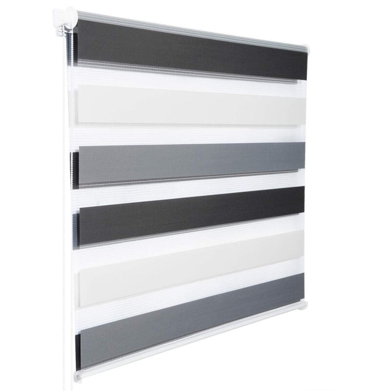 foto del prodotto helloshop26 tenda a rullo giorno e notte zebra doppio strato avvolgibile 90x150 cm bianco grigio antracite 190000859
