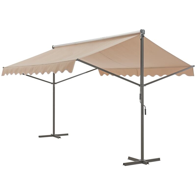 foto del prodotto helloshop26 tenda autoportante doppia pendenza 400 x 300 x 260 cm sabbia 030008295