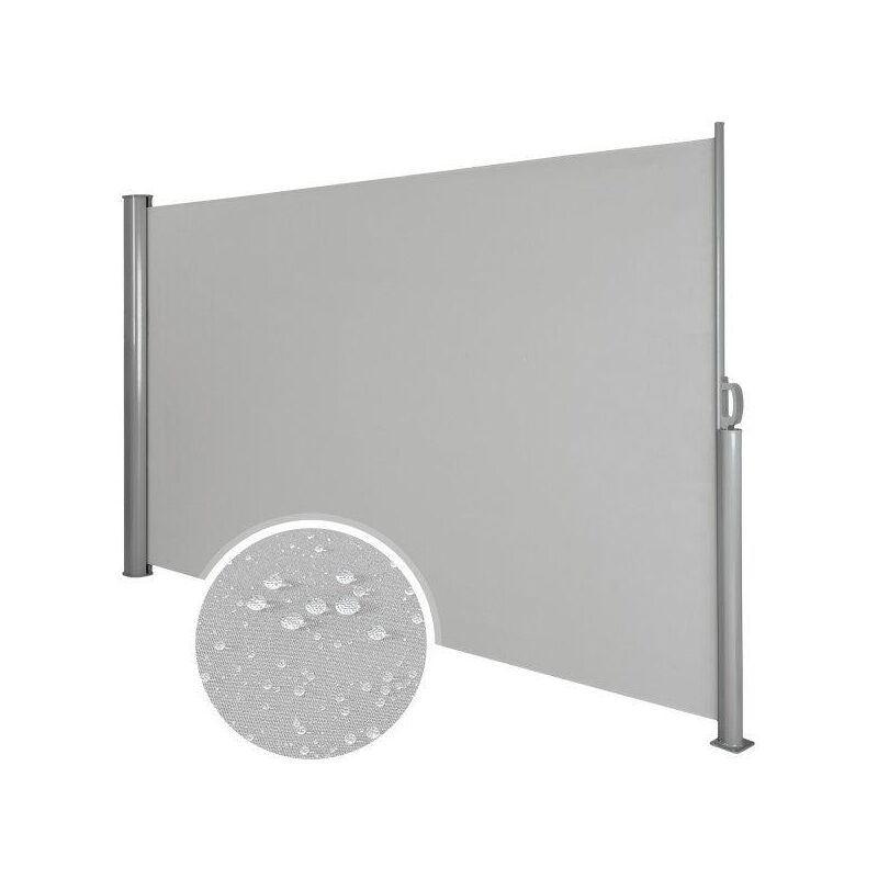 foto del prodotto helloshop26 tenda laterale parasole parasole retrattile in alluminio 180 x 300 cm grigio 080000532