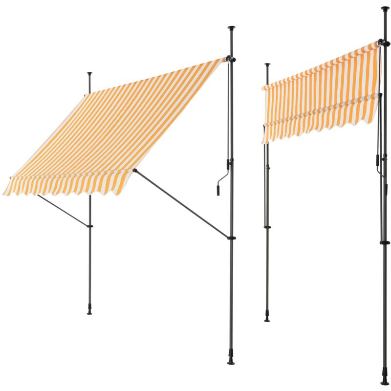 foto del prodotto helloshop26 tenda telescopica in acciaio poliestere 200 x 120 x 200 300 cm giallo bianco 030008322