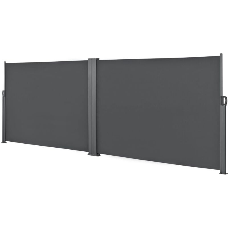 foto del prodotto helloshop26 tendalino parasole doppio parasole metallo e poliestere 2 x 300 cm grigio 030001631