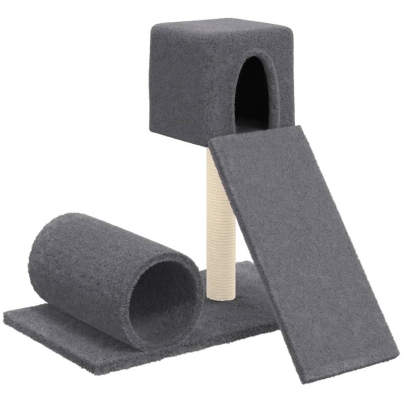 foto del prodotto helloshop26 tiragraffi per gatti, giocattolo per arrampicata su torre, raschietto, piattaforma da arrampicata con tiragraffi in sisal scuro, 59 cm,