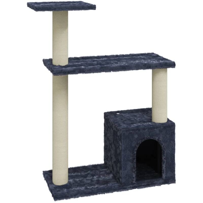 foto del prodotto helloshop26 tiragraffi per gatti, giocattolo per arrampicata su torre, tiragraffi, piattaforma da arrampicata con tiragraffi in sisal scuro, 70 cm,