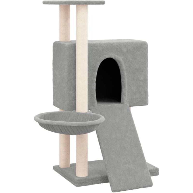 foto del prodotto helloshop26 tiragraffi per gatti mobili per arrampicata su torre raschietto per gatti piattaforma da arrampicata con tiragraffi in sisal chiaro 96