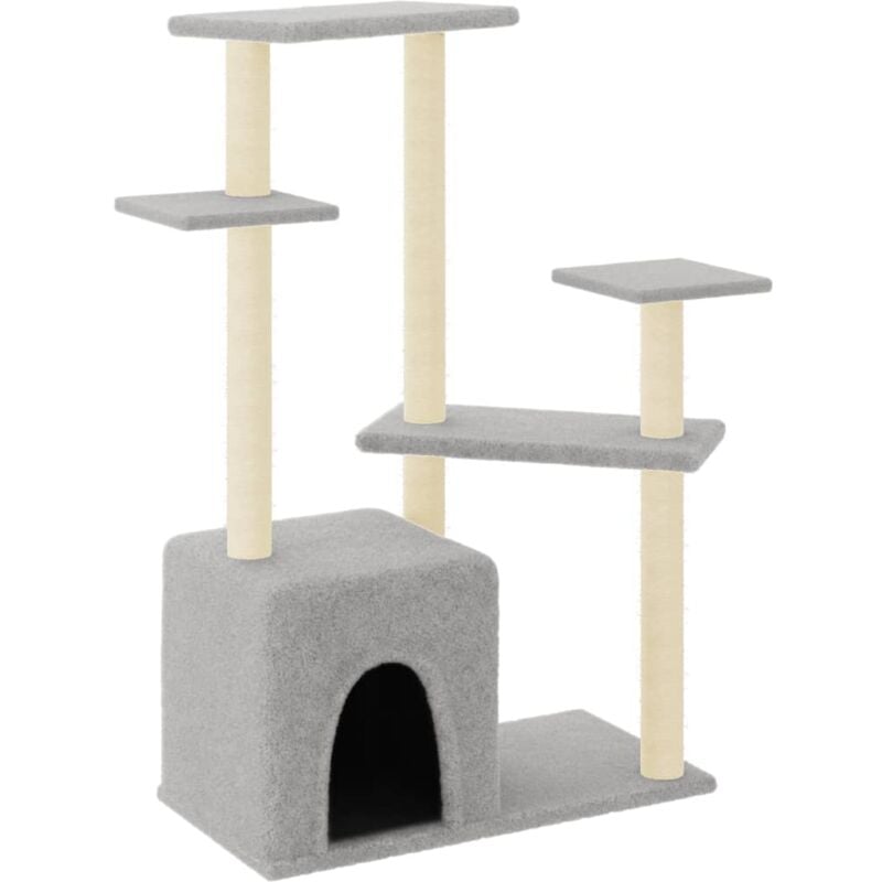 foto del prodotto helloshop26 tiragraffi per gatti mobili per arrampicata su torre tiragraffi piattaforma da arrampicata con tiragraffi in sisal leggero 107,5 cm