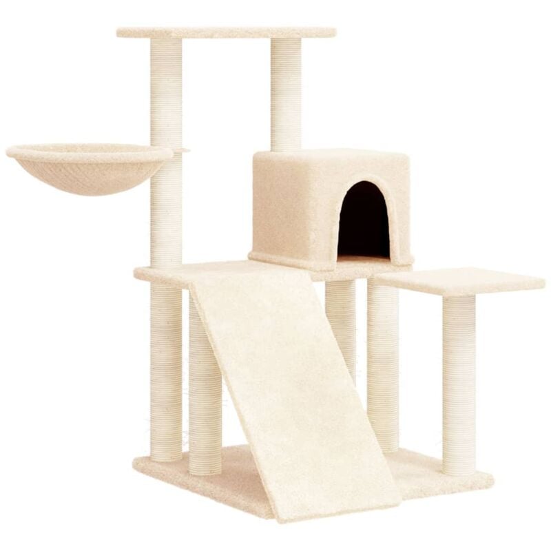 foto del prodotto helloshop26 tiragraffi per gatti mobili tower climb toy piattaforma da arrampicata con tiragraffi in sisal 82 cm crema