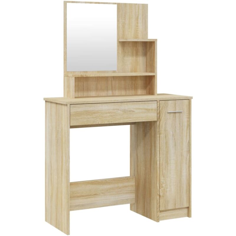 foto del prodotto helloshop26 - toilette di design moderno con specchio 86,5 x 35 x 136 cm beige 020006294