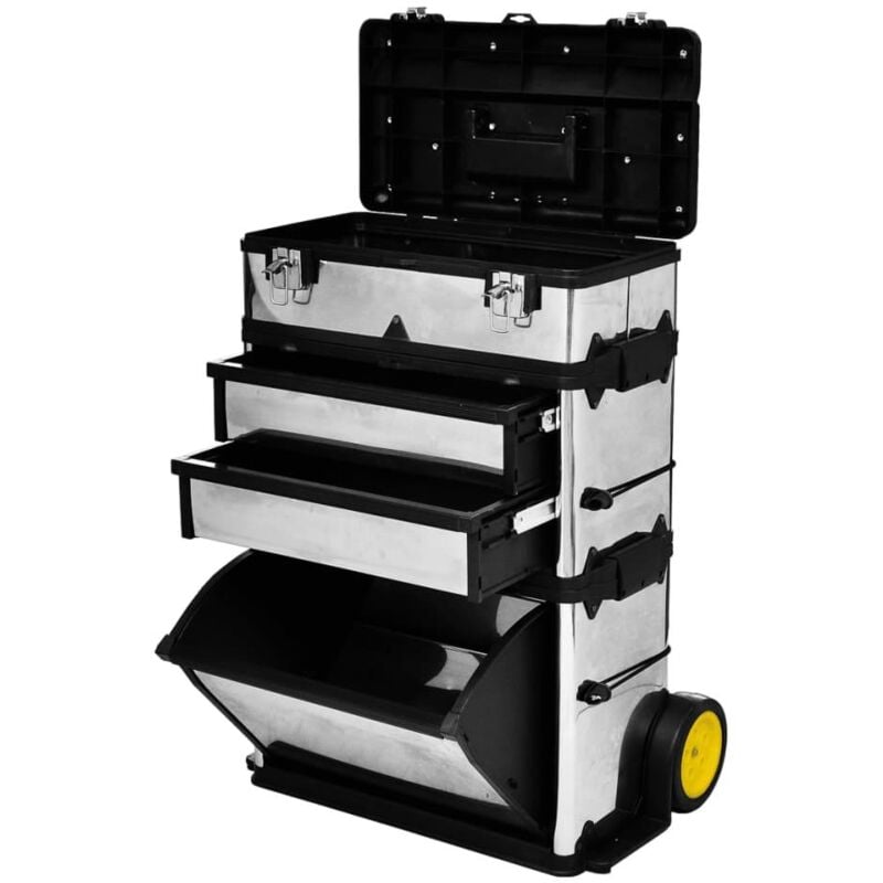 immagine 0 del prodotto helloshop26 valigia cassetta porta attrezzi su ruote portaoggetti 3 parti 92 cm
