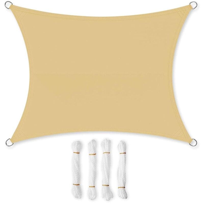 foto del prodotto helloshop26 vela ombreggiante 3 x 4 m idrorepellente 93 protezione uv poliestere antistrappo resistente alle intemperie per terrazza giardino
