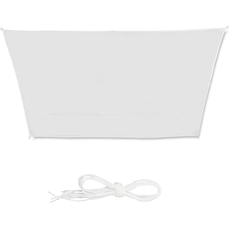 foto del prodotto helloshop26 vela ombreggiante a trapezio 3 x 4 x 2 m bianca
