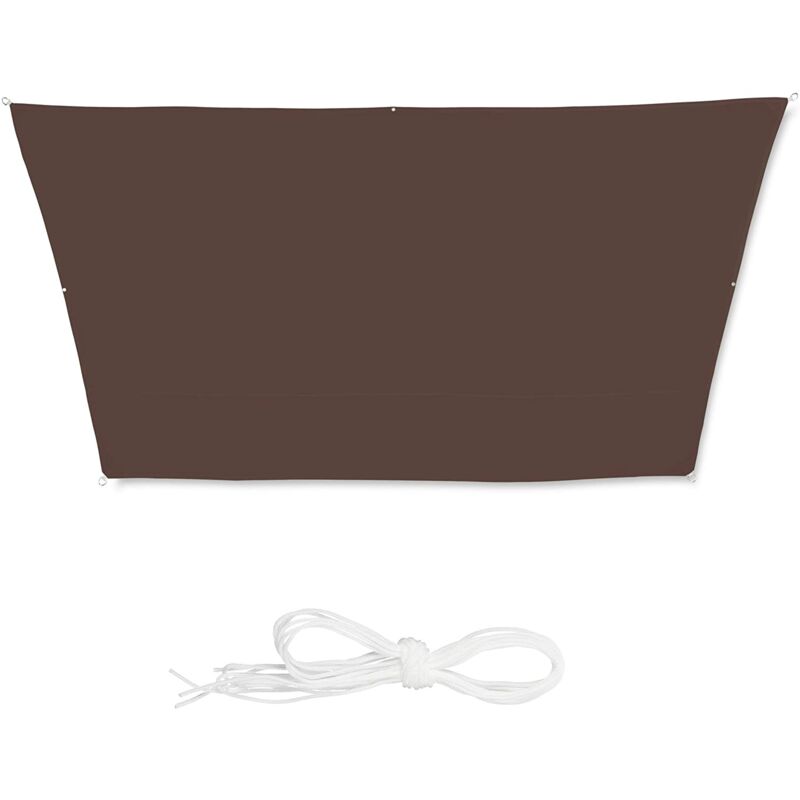 foto del prodotto helloshop26 vela ombreggiante a trapezio 3 x 4 x 2 m marrone